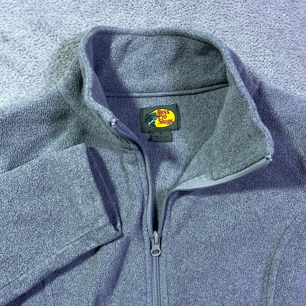 Bass Pro‎ Shops Men's Gray Fleece Zip Up Jacket Size M